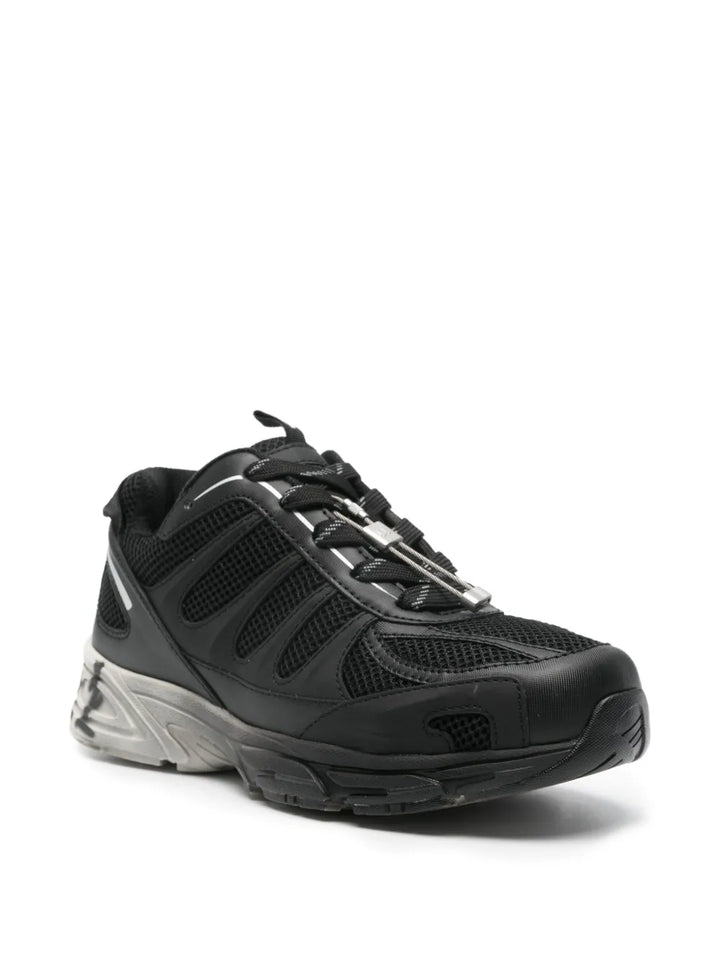 44 Label Group Panelled Sneakers — Black — Size US M 3.5 - US W 5 — Side View