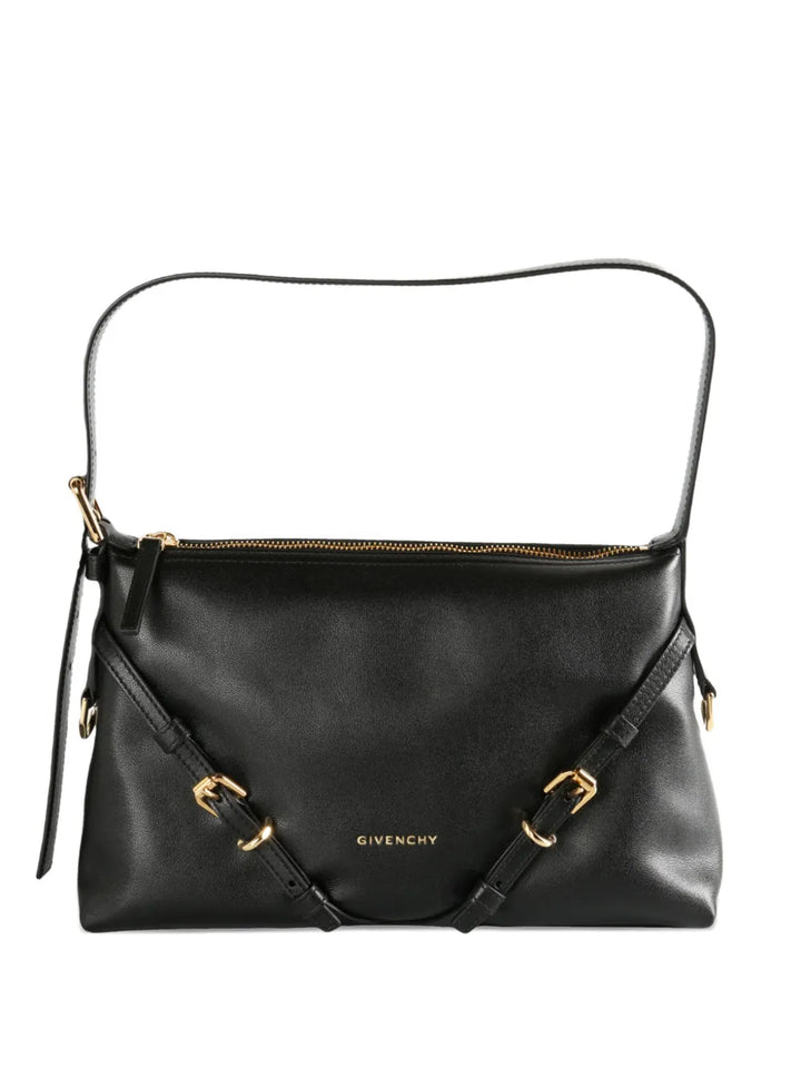 Givenchy Mini Voyou Buckle Strap Leather Shoulder Bag — Same as shown — Size One Size — Front View