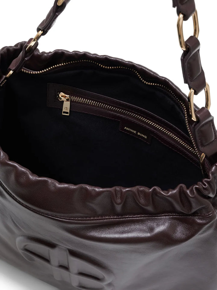 Anine Bing Kate Logo Embossed Shoulder Bag — Same as shown — Size One Size — Top View