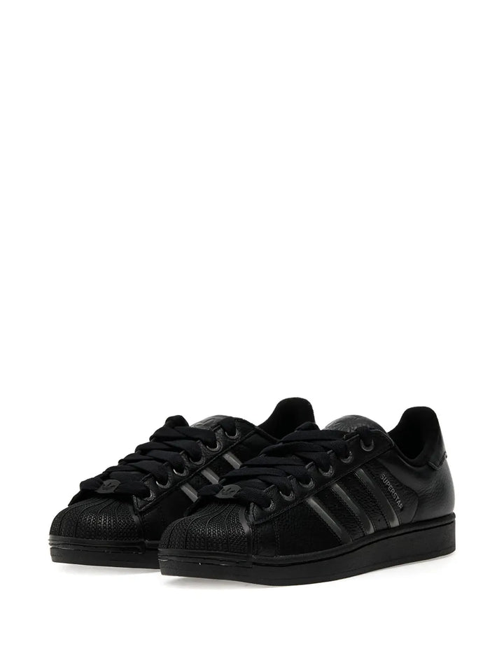 adidas Superstar Ii Shell-Toe Three-Stripe Sneakers — Black — Size US M 4 - US W 5.5 — Side View