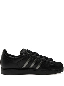 adidas Superstar Ii Shell-Toe Three-Stripe Sneakers — Black — Size US M 4 - US W 5.5 — Front View