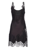 Il Volo Cara Lace Trimmed Slip Dress — Black — Size XS — Front View