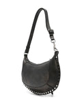 Isabel Marant Oskan Moon Stud Embellished Leather Shoulder Bag — Same as shown — Size One Size — Back View