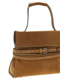 Moschino Medium Tie Me Belt Detail Suede Shoulder Bag — Same as shown — Size One Size — Back View