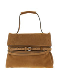 Moschino Medium Tie Me Belt Detail Suede Shoulder Bag — Same as shown — Size One Size — Front View