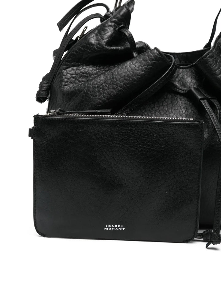 Isabel Marant Bolton Drawstring Leather Shoulder Bag — Same as shown — Size One Size — Top View