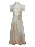 Zimmermann Memento Floral Print Midi Dress — White — Size XS — Front View