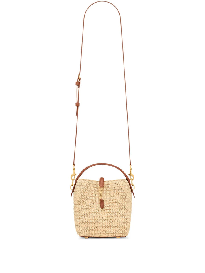 Saint Laurent Mini Le 37 Raffia Bucket Bag — Same as shown — Size One Size — Front View