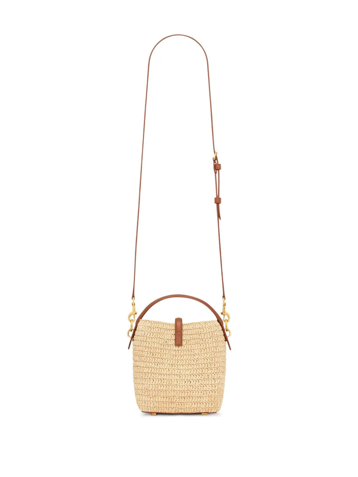 Saint Laurent Mini Le 37 Raffia Bucket Bag — Same as shown — Size One Size — Side View