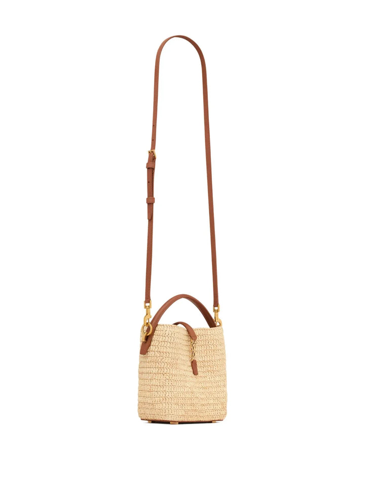 Saint Laurent Mini Le 37 Raffia Bucket Bag — Same as shown — Size One Size — Back View