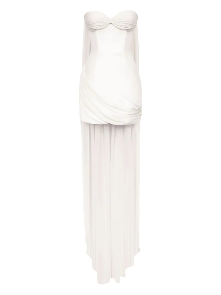 Post Meridiem Corset Draped Mini Dress — White — Size S — Front View