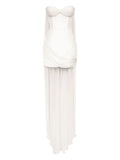 Post Meridiem Corset Draped Mini Dress — White — Size S — Front View