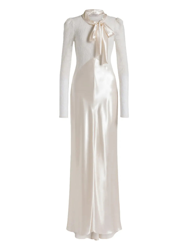 Alberta Ferretti Lace Maxi Dress — White — Size XS — Front View