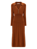 Twinset Button Ribbed Midi Dress — Same as shown — Size S — Front View