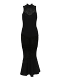 Simkhai Daxton Maxi Dress — Black/ Red — Size XS — Front View