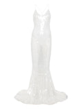 Norma Kamali Fara Sequin Embellished Gown — White — Size XS — Front View