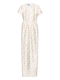 Prada Floral Print Silk Dress — Yellow — Size S — Front View