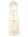 Ulla Johnson Kasia Floral Print Dress — Beige — Size XS — Front View