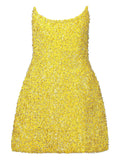 Rachel Gilbert Filius Dress — Red/ Yellow — Size XS — Front View