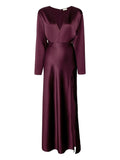 Lapointe V Neck Side Slit Dress — Purple — Size S — Front View