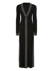 Temperley London Gallantry V Neck Dress — Black — Size S — Front View