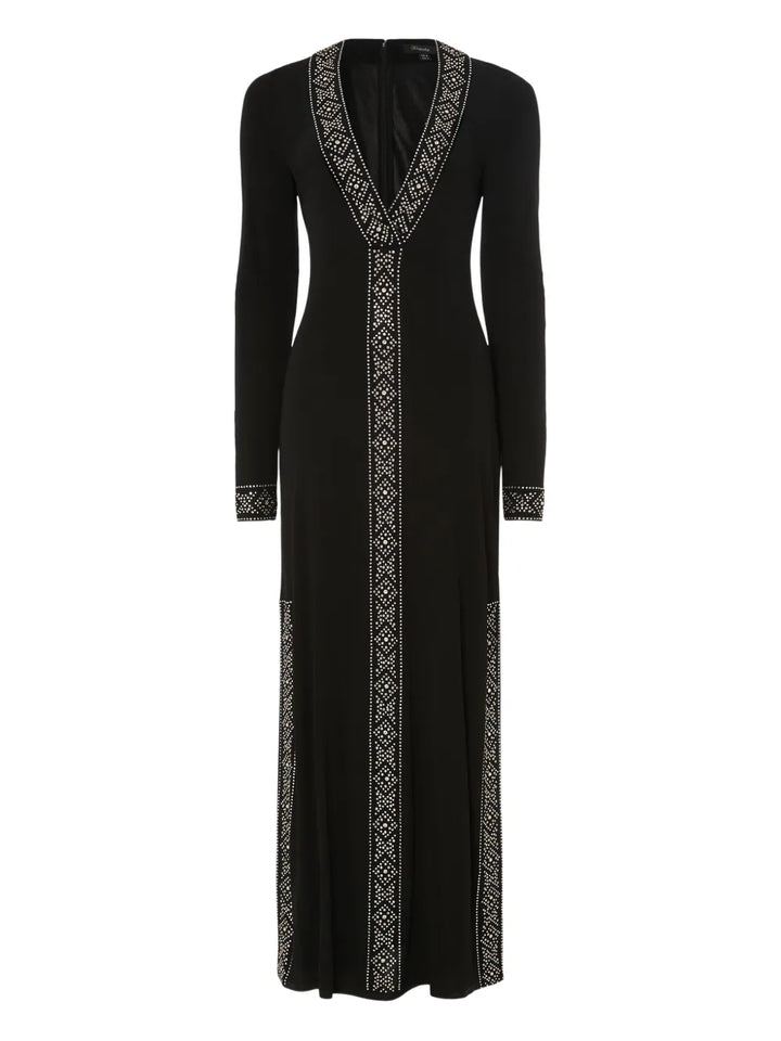 Temperley London Gallantry V Neck Dress — Black — Size S — Front View