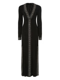 Temperley London Gallantry V Neck Dress — Black — Size S — Front View
