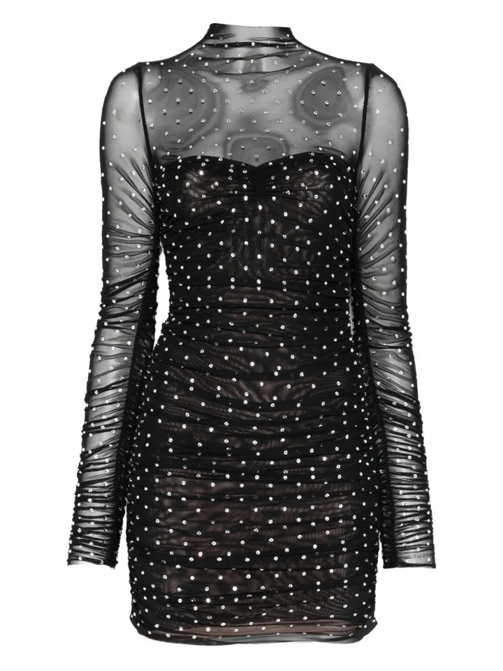 Retrofete Cossette Embellished Mini Dress — Black — Size XS — Front View