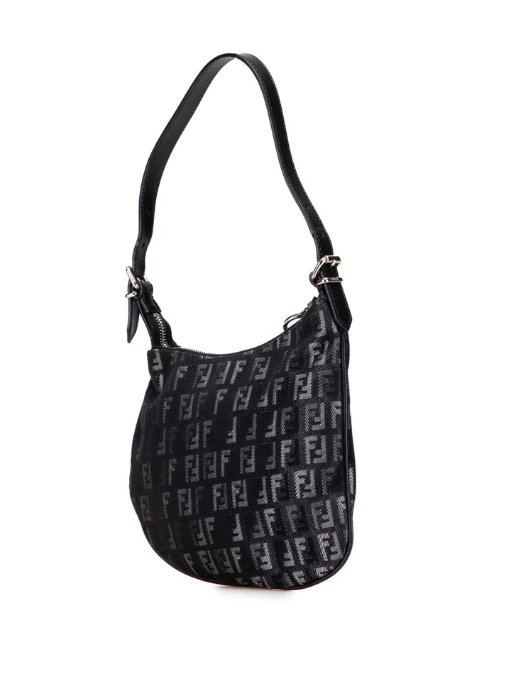 Fendi Pre Owned 2000 2010 Zucchino Denim Oyster Shoulder Bag — Same as shown — Size One Size — Back View