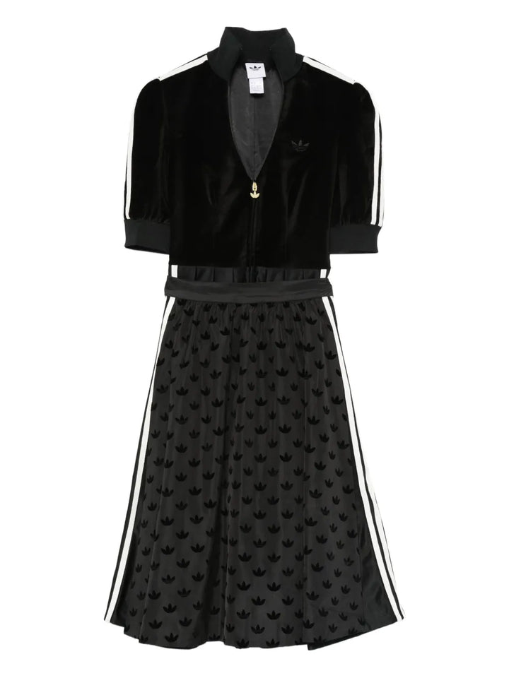 Adidas V Neck Midi Dress — Black — Size XS — Front View