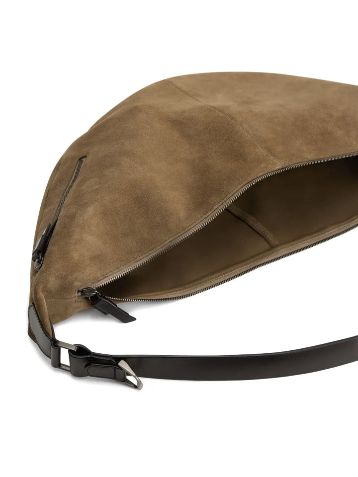 Lemaire Suede Leather Zip Shoulder Bag — Same as shown — Size One Size — Top View