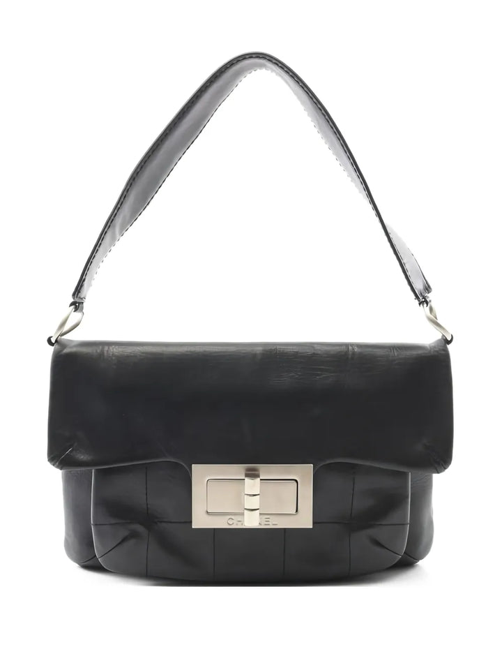 Chanel Pre Owned 2003 2004 255 Chocolate Bar Flap Closure Shoulder Bag — Same as shown — Size One Size — Front View