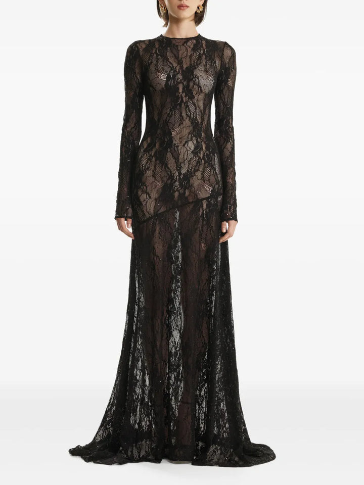 2310 Studio Sequin Embellished Maxi Dress — Black — Size XL — Front View