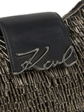 Karl Lagerfeld Signature Beaded Shoulder Bag — Same as shown — Size One Size — Detail View