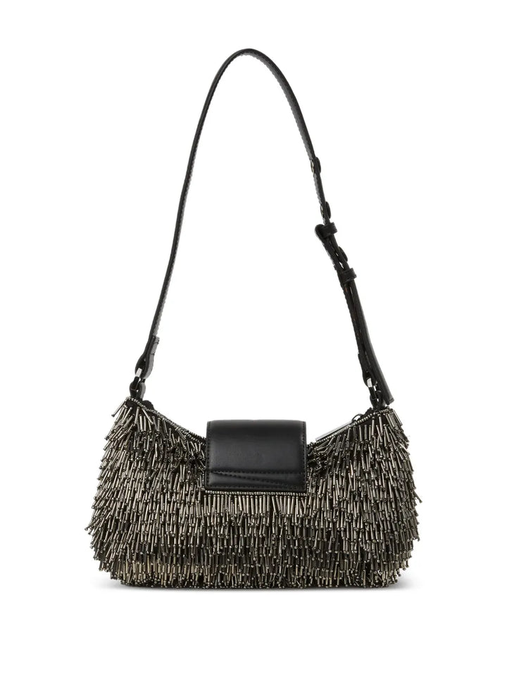 Karl Lagerfeld Signature Beaded Shoulder Bag — Same as shown — Size One Size — Back View