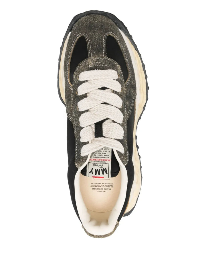 Maison MIHARA YASUHIRO Larry Logo-Patch Suede — Black — Size US M 3.5 - US W 5 — Top View