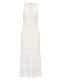 Rebecca Vallance Reign Ribbed Midi Dress — Ivory — Size XS — Front View