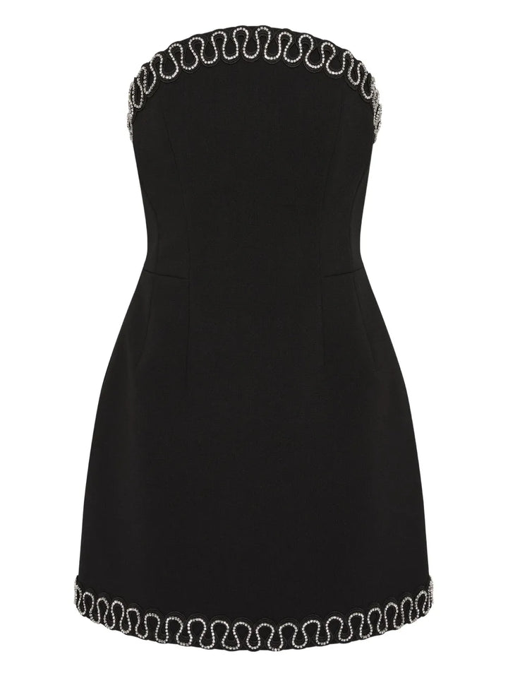 Rebecca Vallance Strapless Nyx Mini Dress — Black — Size XS — Front View