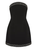 Rebecca Vallance Strapless Nyx Mini Dress — Black — Size XS — Front View
