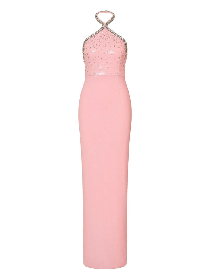 Rebecca Vallance Lydia Embellished Maxi Dress — Pink — Size XS — Front View