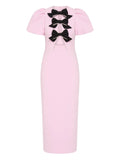 Rebecca Vallance Nemy Midi Dress — Pink — Size S — Front View