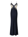 Rebecca Vallance Aumoe Lace Maxi Dress — Navy — Size S — Front View