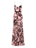 Rebecca Vallance Connie Pleated Floral Maxi Dress — Pink — Size S — Front View