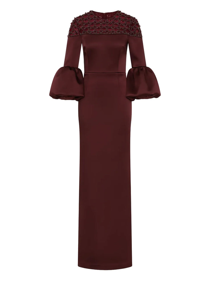 Rebecca Vallance Alora Embellished Bell Sleeve Maxi Dress — Same as shown — Size S — Front View