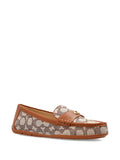 Coach Logo-Jacquard Loafers — Brown — Size US M 3.5 - US W 5 — Side View