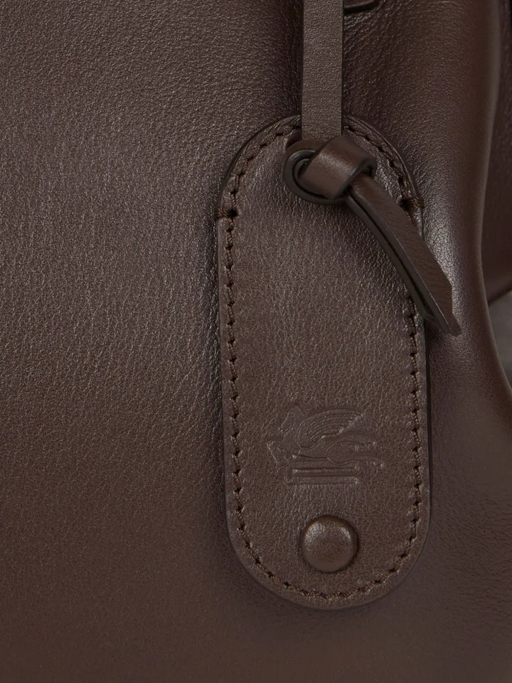 Etro Chain Trimmed Leather Shoulder Bag — Same as shown — Size One Size — Detail View