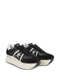 Premiata Platform Logo-Detail — Black — Size US M 3.5 - US W 5 — Back View