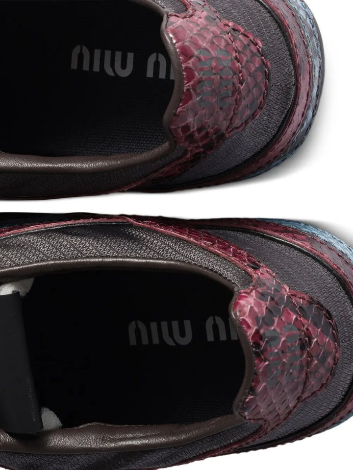 Miu Miu Snakeskin-Insert — Grey — Size US M 3.5 - US W 5 — Back View