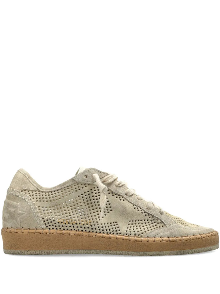 Golden Goose Perforated Star — Beige — Size US M 3.5 - US W 5 — Front View