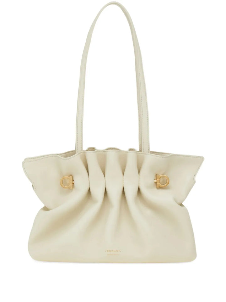 Ferragamo Small Soft Gathered Effect Shoulder Bag — Same as shown — Size One Size — Front View